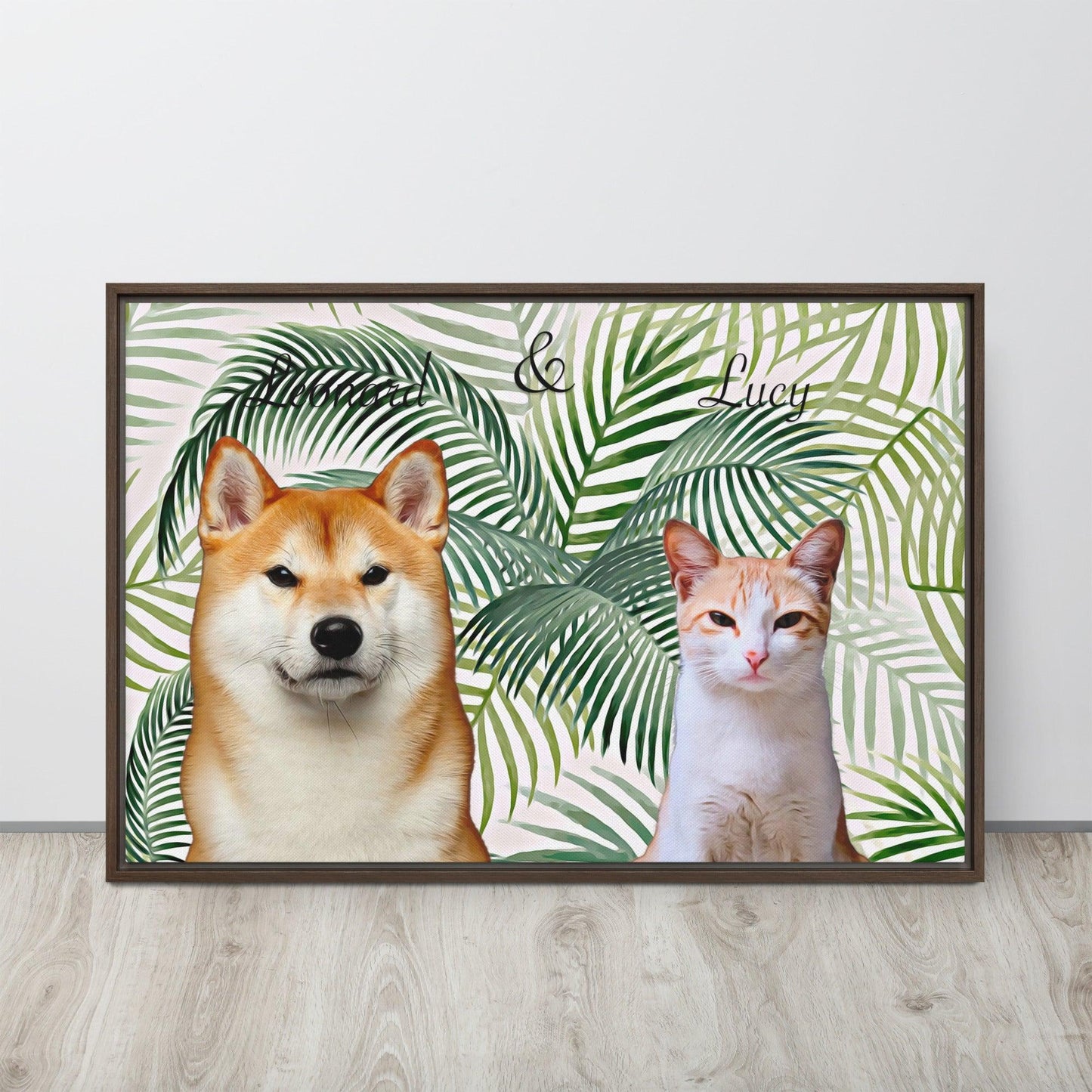 Custom Framed Pet Canvas - Cartoon Style