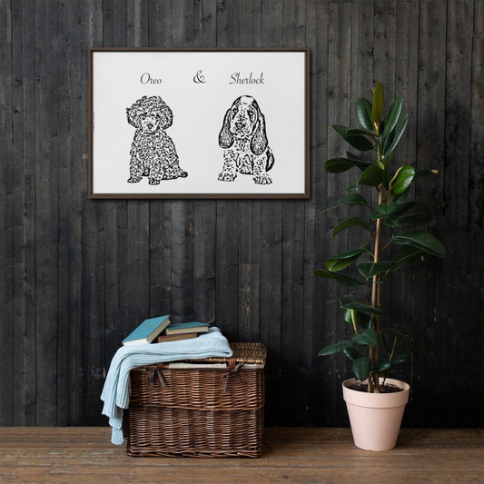 Custom Framed Pet Canvas - Outline Style - A Pawfect Touch