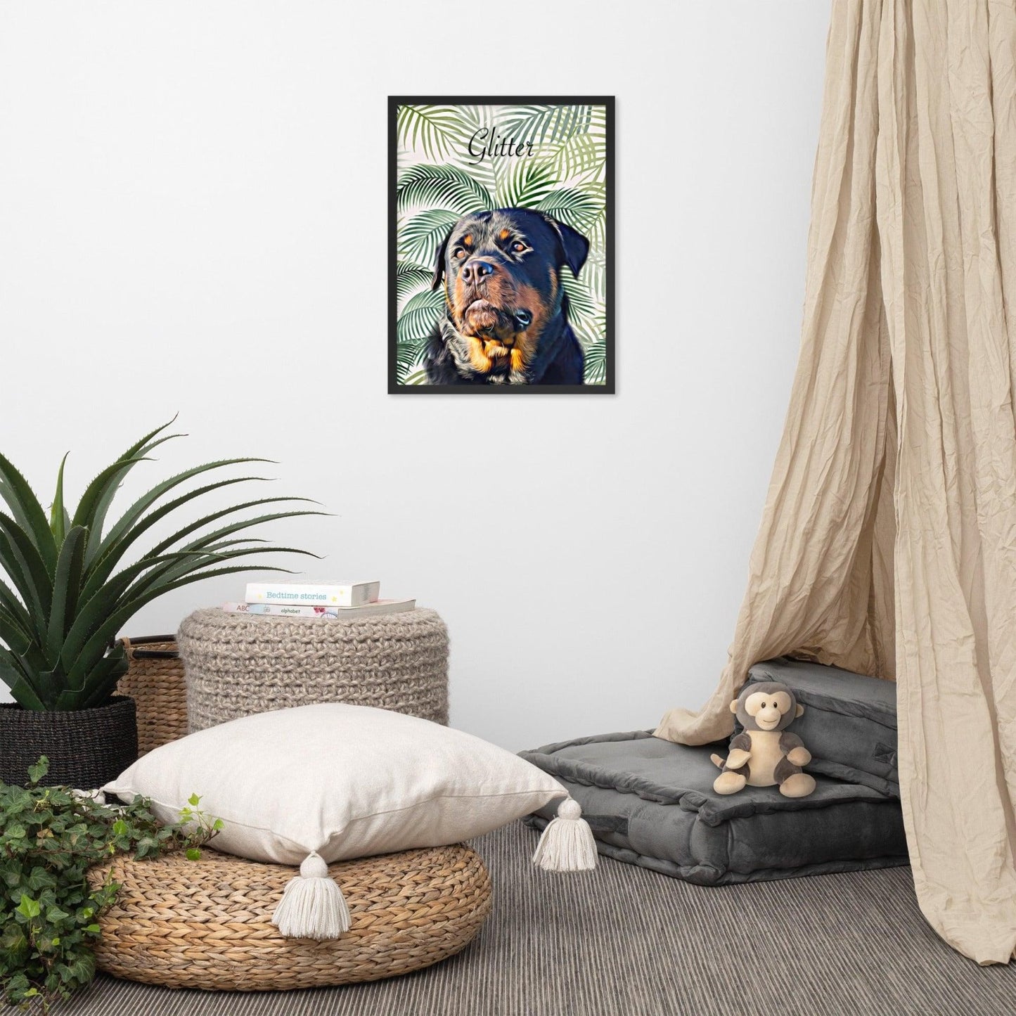 Custom Framed Pet Poster - Cartoon Style - A Pawfect Touch