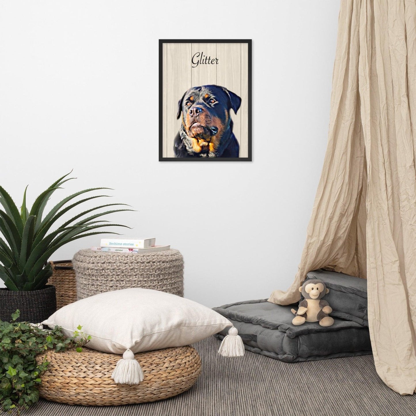 Custom Framed Pet Poster - Cartoon Style - A Pawfect Touch