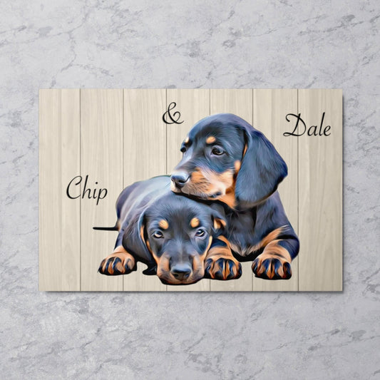 Custom Metal Pet Poster - Cartoon Style - A Pawfect Touch