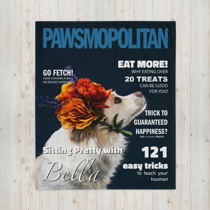 Custom Pet Throw Blanket - Magazine Style - A Pawfect Touch
